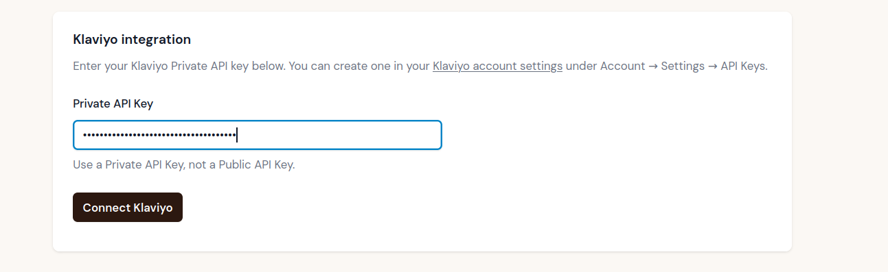 Truelist Klaviyo setup page