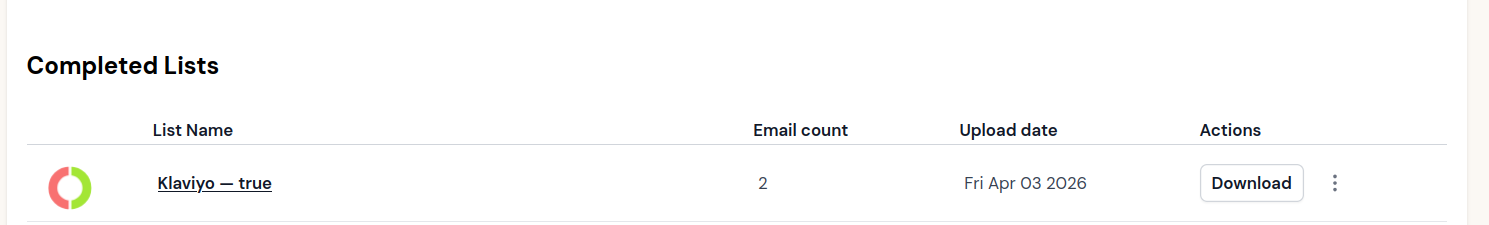 Sync results in Truelist completed lists