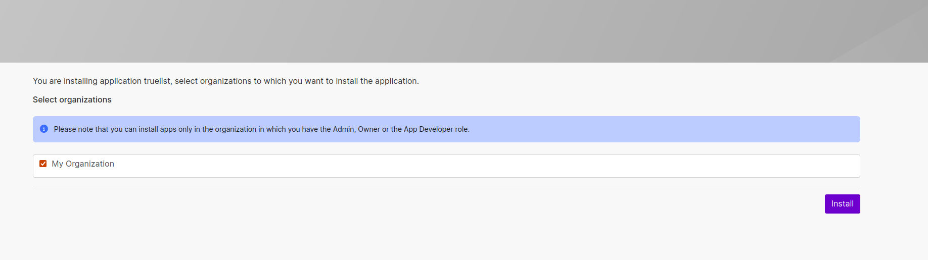 Confirm installation